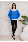 Oversized Long Sleeves Double Layered Top in Blue