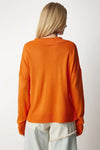 Polo Neck Seasonal Knit Basic Blouse