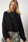 Balloon Sleeve Basic Knit Sweater