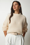 Balloon Sleeve Basic Knit Sweater