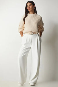 Balloon Sleeve Basic Knit Sweater