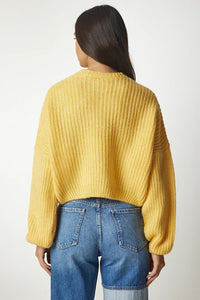 Balloon Sleeve Basic Knit Sweater