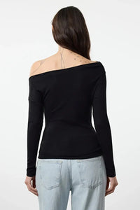 Plain Premium Soft Fabric Fitted Knit Blouse with Boat Neck