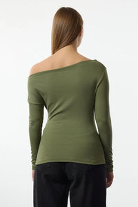 Plain Premium Soft Fabric Fitted Knit Blouse with Boat Neck
