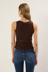 Belted Fitted Knit Blouse