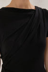 Draped/Gathered Detail Fitted Knit Blouse