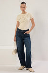 Draped/Gathered Detail Fitted Knit Blouse