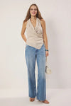 Modal Wrap-Front Woven Blouse