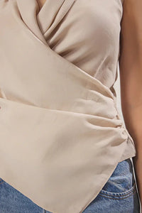 Modal Wrap-Front Woven Blouse