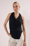 Modal Wrap-Front Woven Blouse