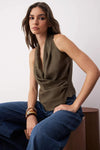 Modal Wrap-Front Woven Blouse