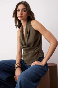 Modal Wrap-Front Woven Blouse