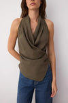 Modal Wrap-Front Woven Blouse