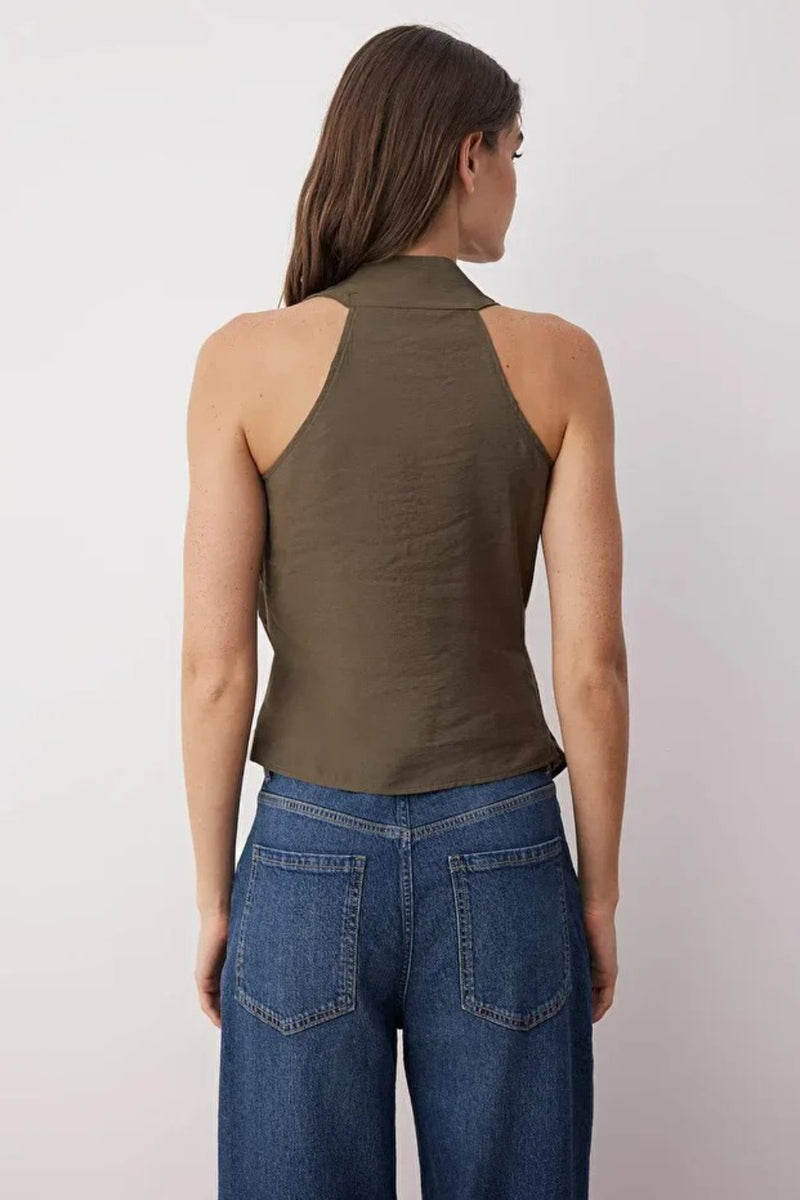 Modal Wrap-Front Woven Blouse