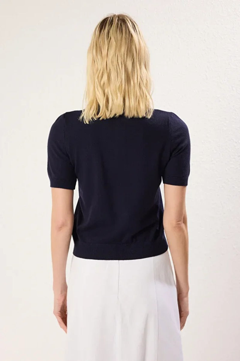 Polo Neck Premium Yarn Knit Lightweight Blouse