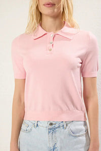 Polo Neck Premium Yarn Knit Lightweight Blouse