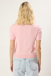 Polo Neck Premium Yarn Knit Lightweight Blouse
