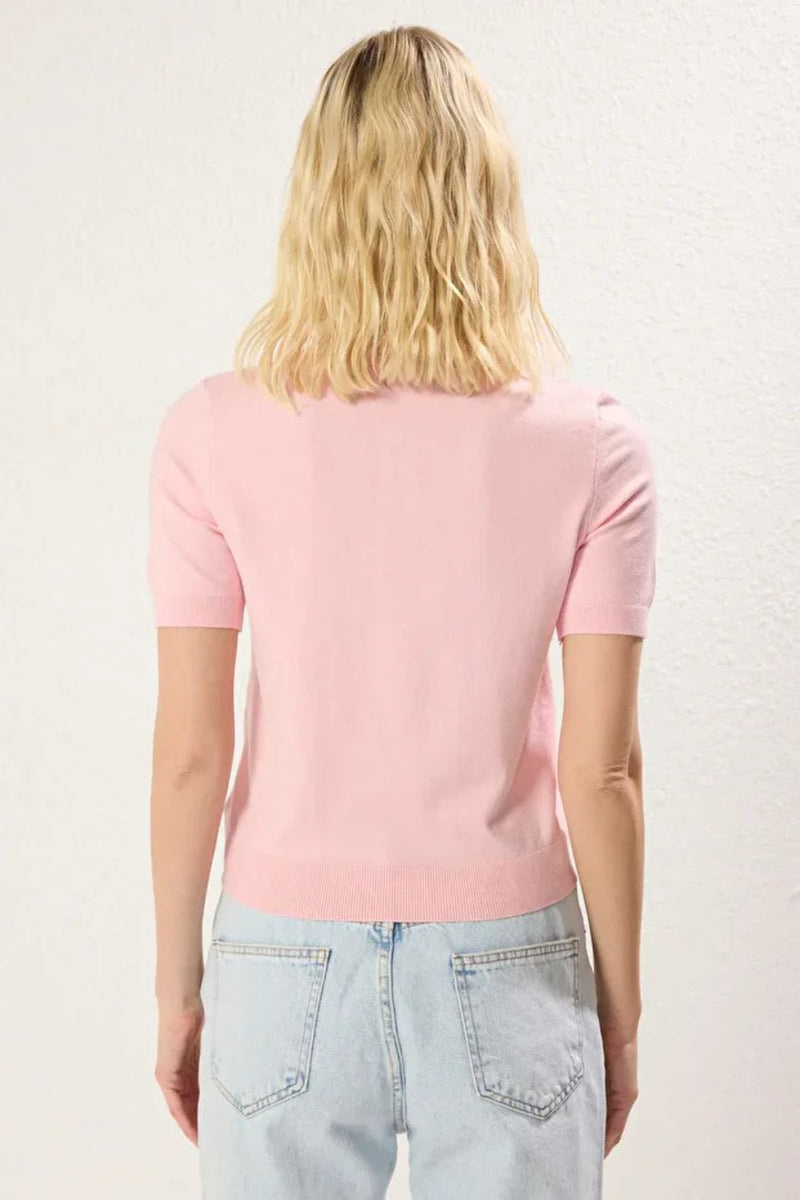Polo Neck Premium Yarn Knit Lightweight Blouse