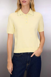 Polo Neck Premium Yarn Knit Lightweight Blouse