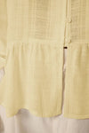 Cotton-Textured Regular Fit Woven Shirt with Lace Sleeve Detail