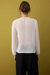 Boho Woven Blouse with Contrast Piping