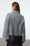 Soft-Textured Coat-Style Knit Cardigan