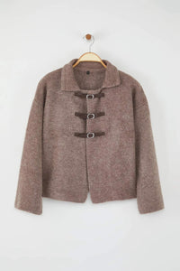 Soft-Textured Coat-Style Knit Cardigan