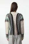 Oversized Soft-Textured Patterned V-Neck Knit Cardigan
