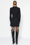 Button-Detail Woven Mini Blazer Dress
