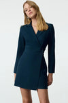 Button-Detail Woven Mini Blazer Dress