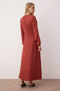 Linen-Look Woven Dress