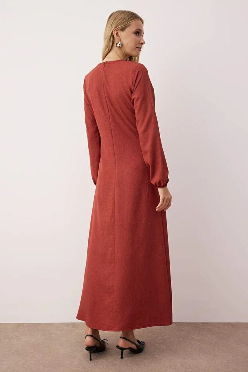 Linen-Look Woven Dress