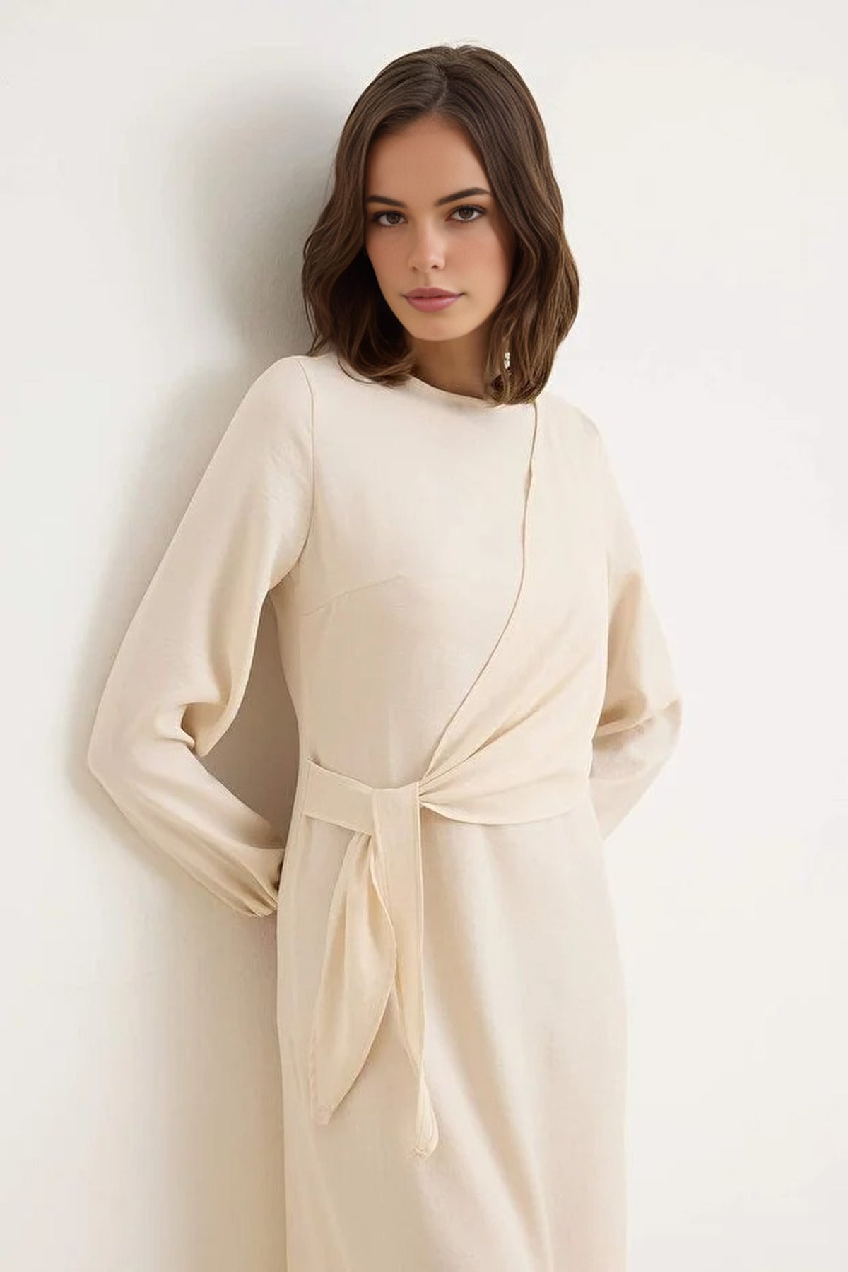 Linen-Look Woven Dress