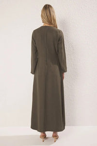 Linen-Look Woven Dress