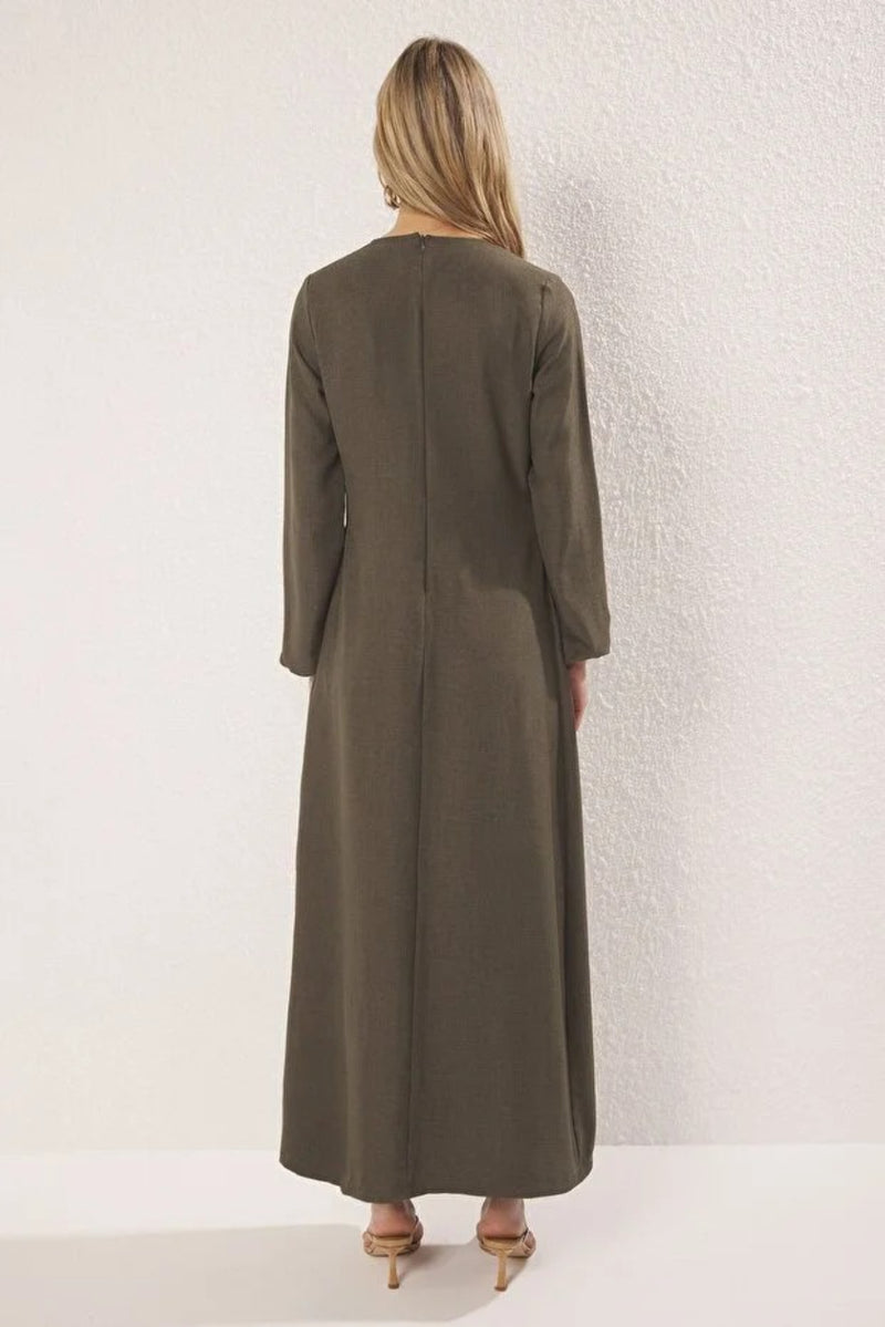 Linen-Look Woven Dress