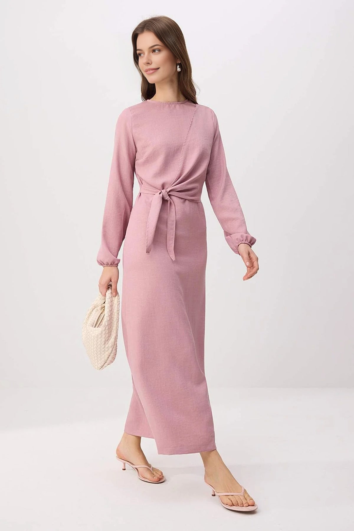 Linen-Look Woven Dress