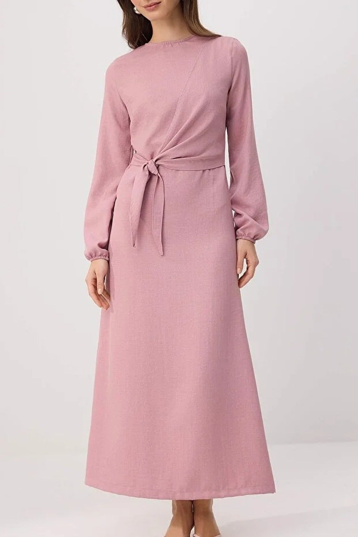 Linen-Look Woven Dress
