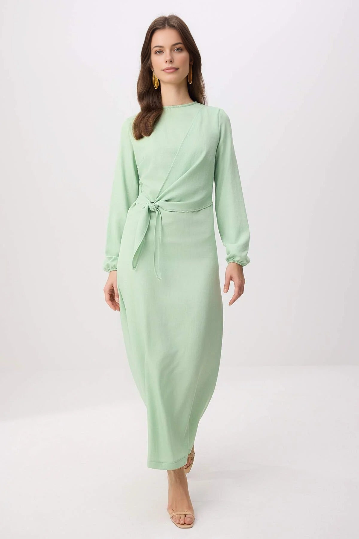 Linen-Look Woven Dress