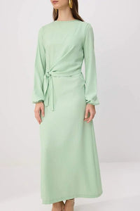 Linen-Look Woven Dress