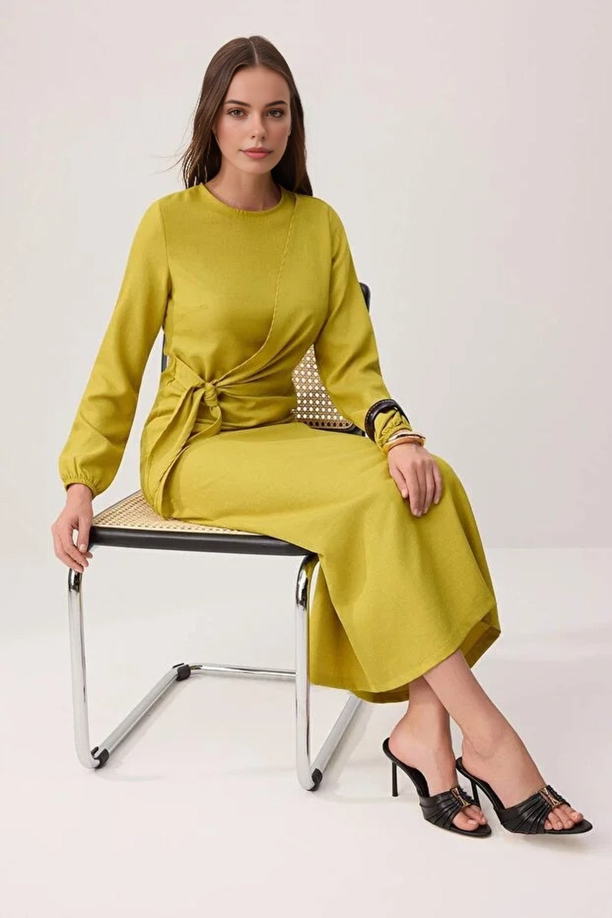 Linen-Look Woven Dress