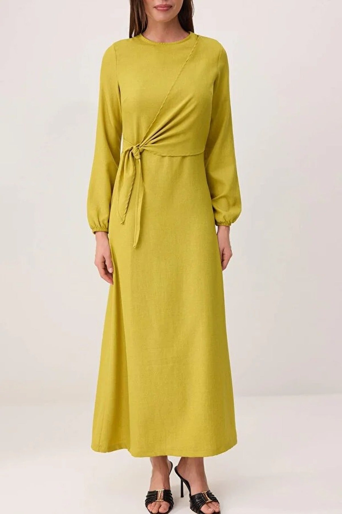 Linen-Look Woven Dress