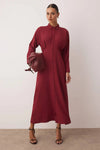 Waist-Detail Buttoned Woven Shirt Dress