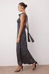 Maxi Satin Evening Dress with Shawl Detail