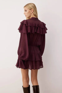 Ruffled Boho Mini Woven Dress