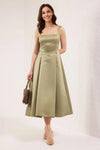A-Line Satin Woven Elegant Evening Dress