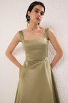 A-Line Satin Woven Elegant Evening Dress
