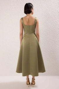 A-Line Satin Woven Elegant Evening Dress