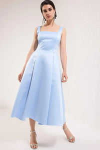 A-Line Satin Woven Elegant Evening Dress