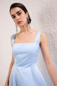 A-Line Satin Woven Elegant Evening Dress