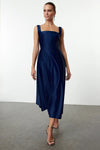 A-Line Satin Woven Elegant Evening Dress